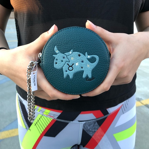 Coach Accessories - 🎁Coach Round Coin Case With Taurus